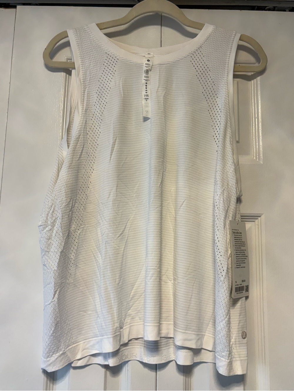 lululemon athletica White Short-Sleeve Perforated Crew Top